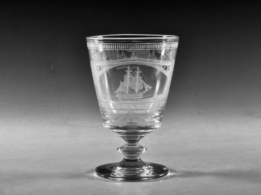 Antique glass - rummer Sunderland Bridge English c1830