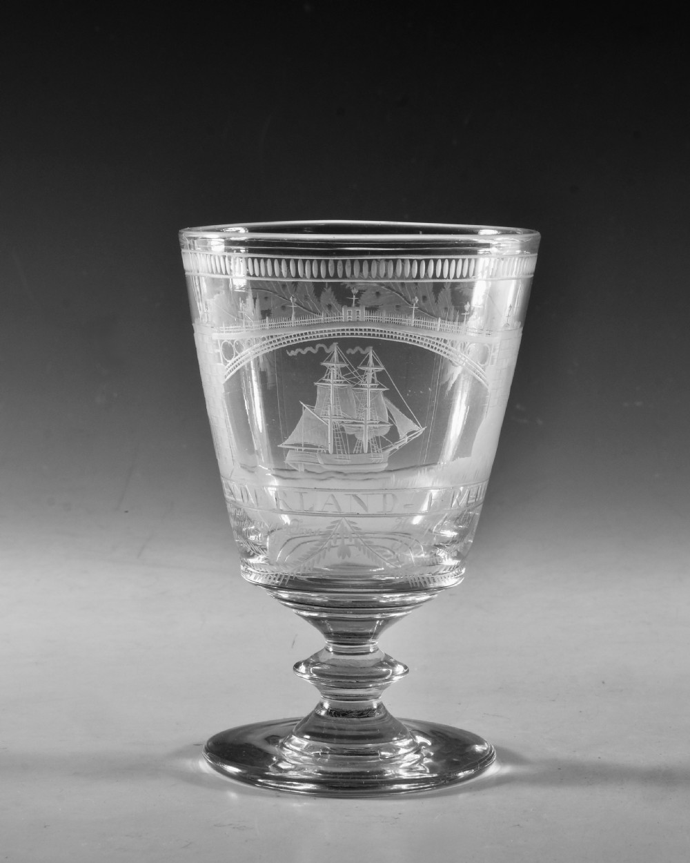 Antique glass - rummer Sunderland Bridge English c1830 View II