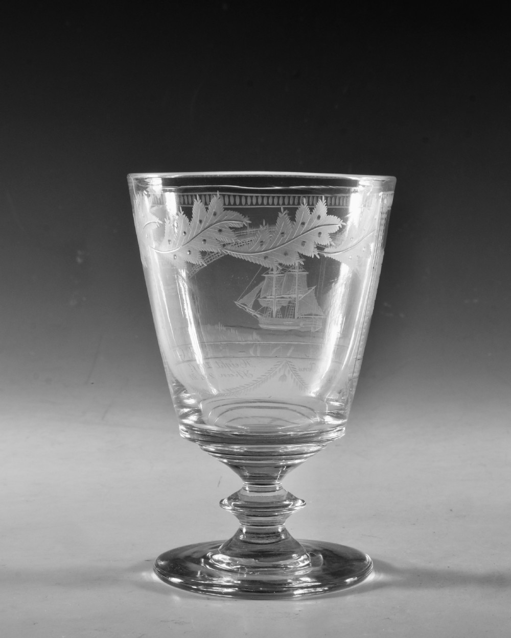 Antique glass - rummer Sunderland Bridge English c1830 View III