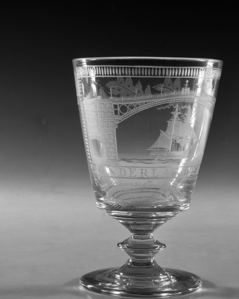 Antique glass - rummer Sunderland Bridge English c1830 View IV