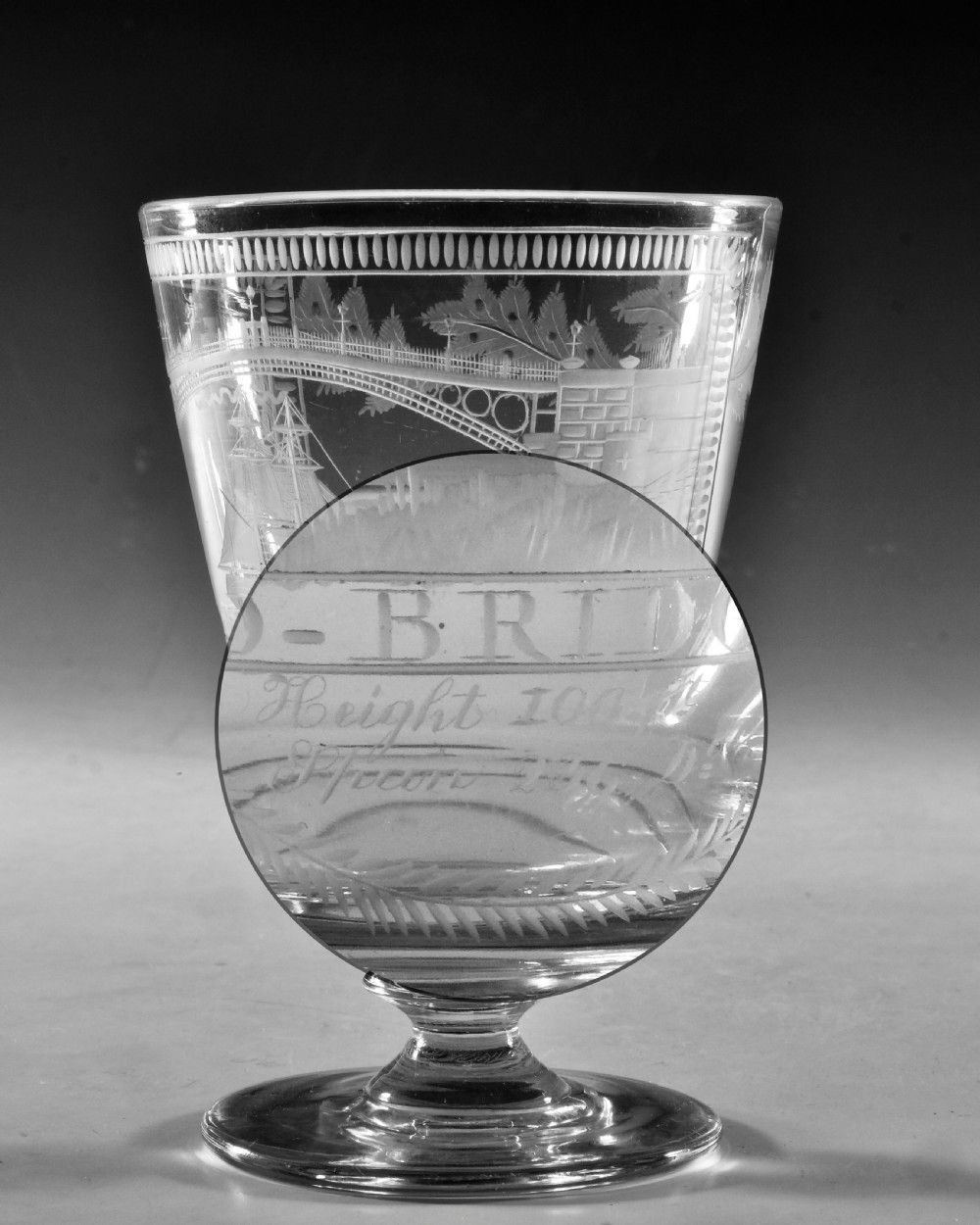 Antique glass - rummer Sunderland Bridge English c1830 View VII