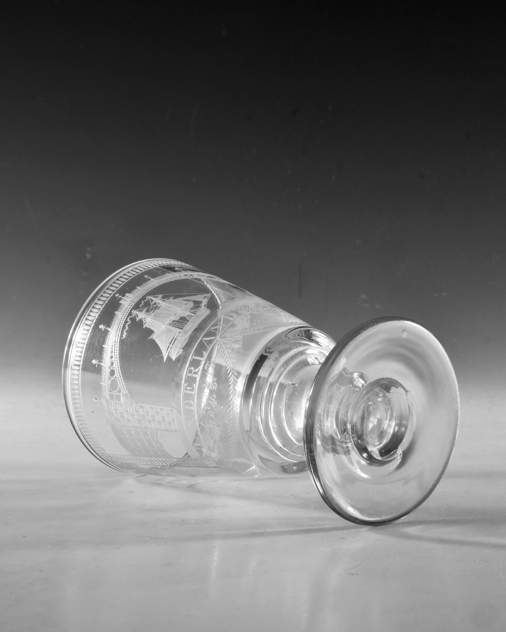Antique glass - rummer Sunderland Bridge English c1830 View VIII