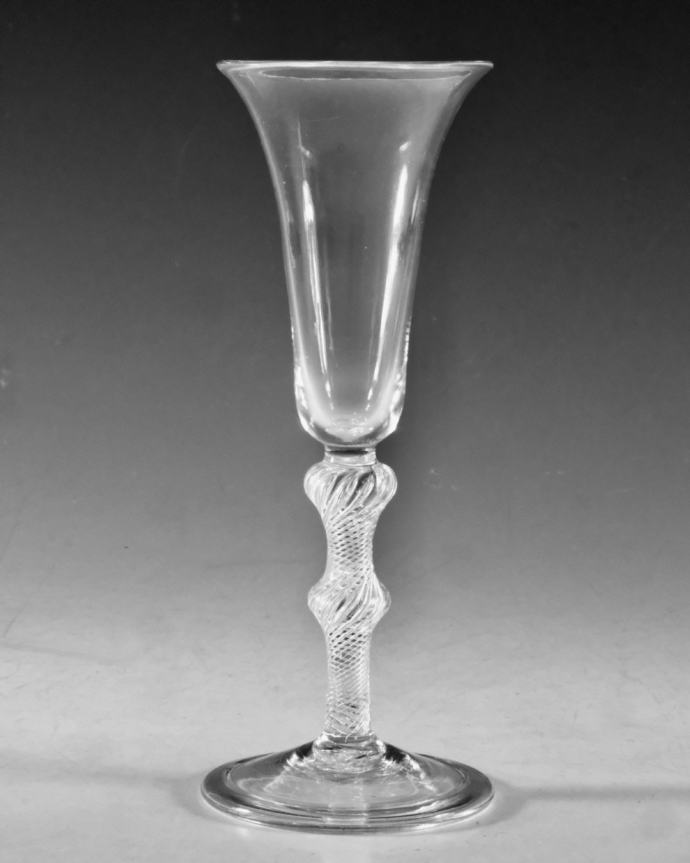Antique glass - multi spiral air twist ale glass English c1755 View II