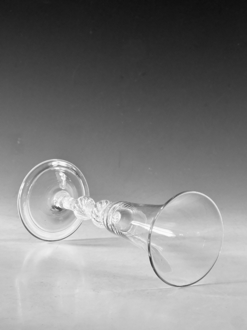 Antique glass - multi spiral air twist ale glass English c1755 View IV