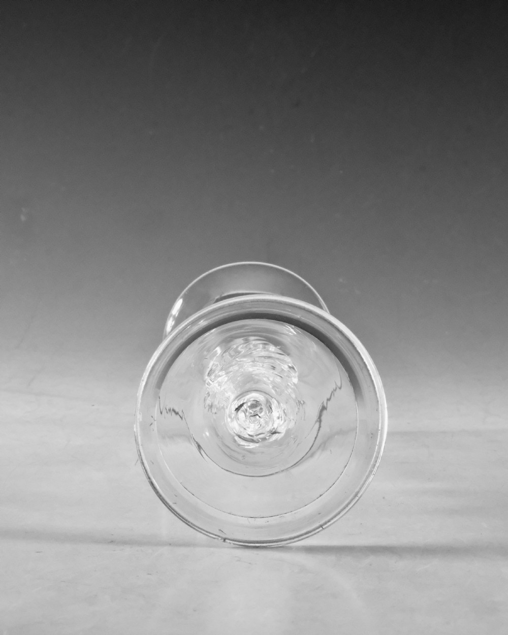 Antique glass - multi spiral air twist ale glass English c1755 View V