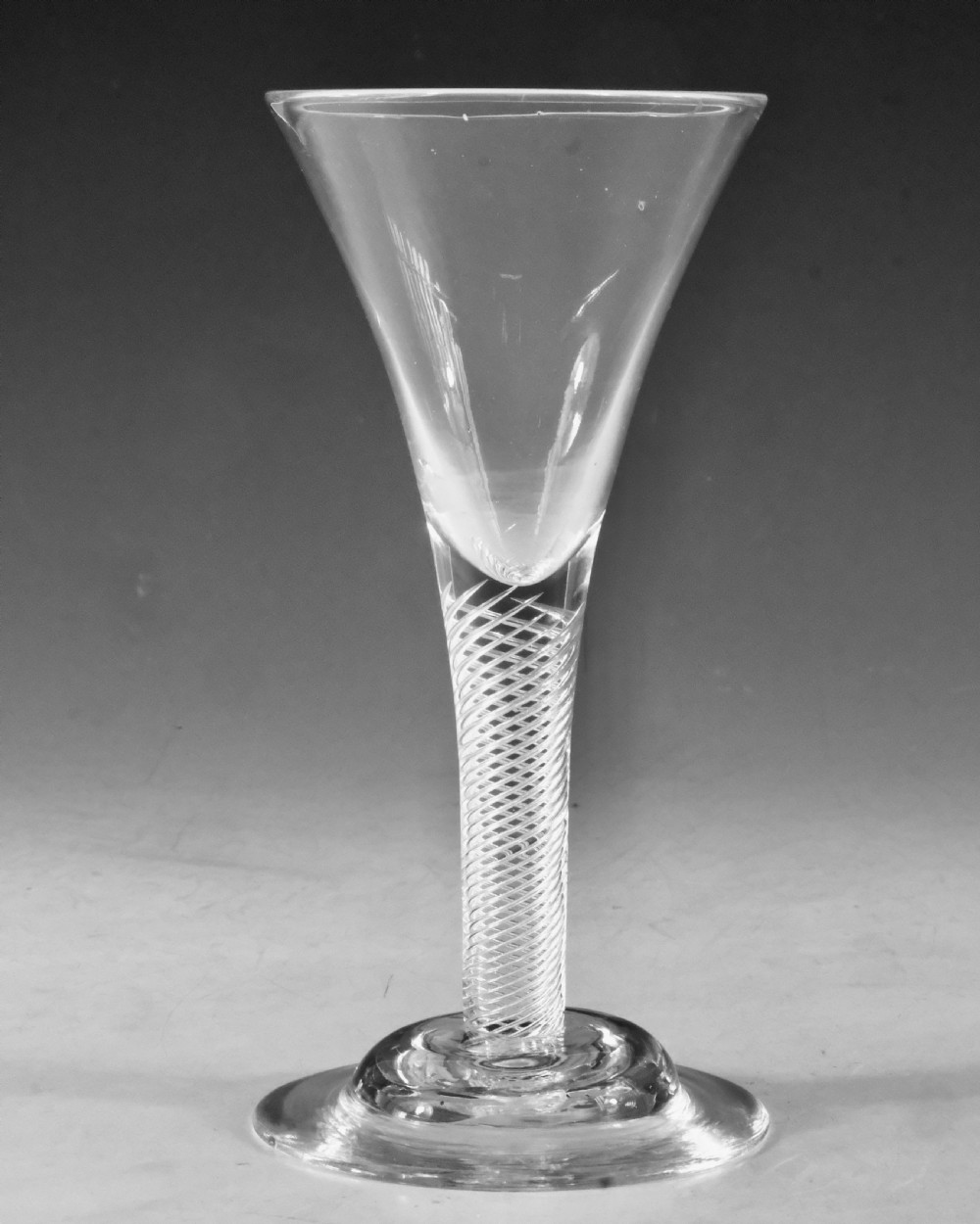 Antique glass - air twist goblet English c1755 View III