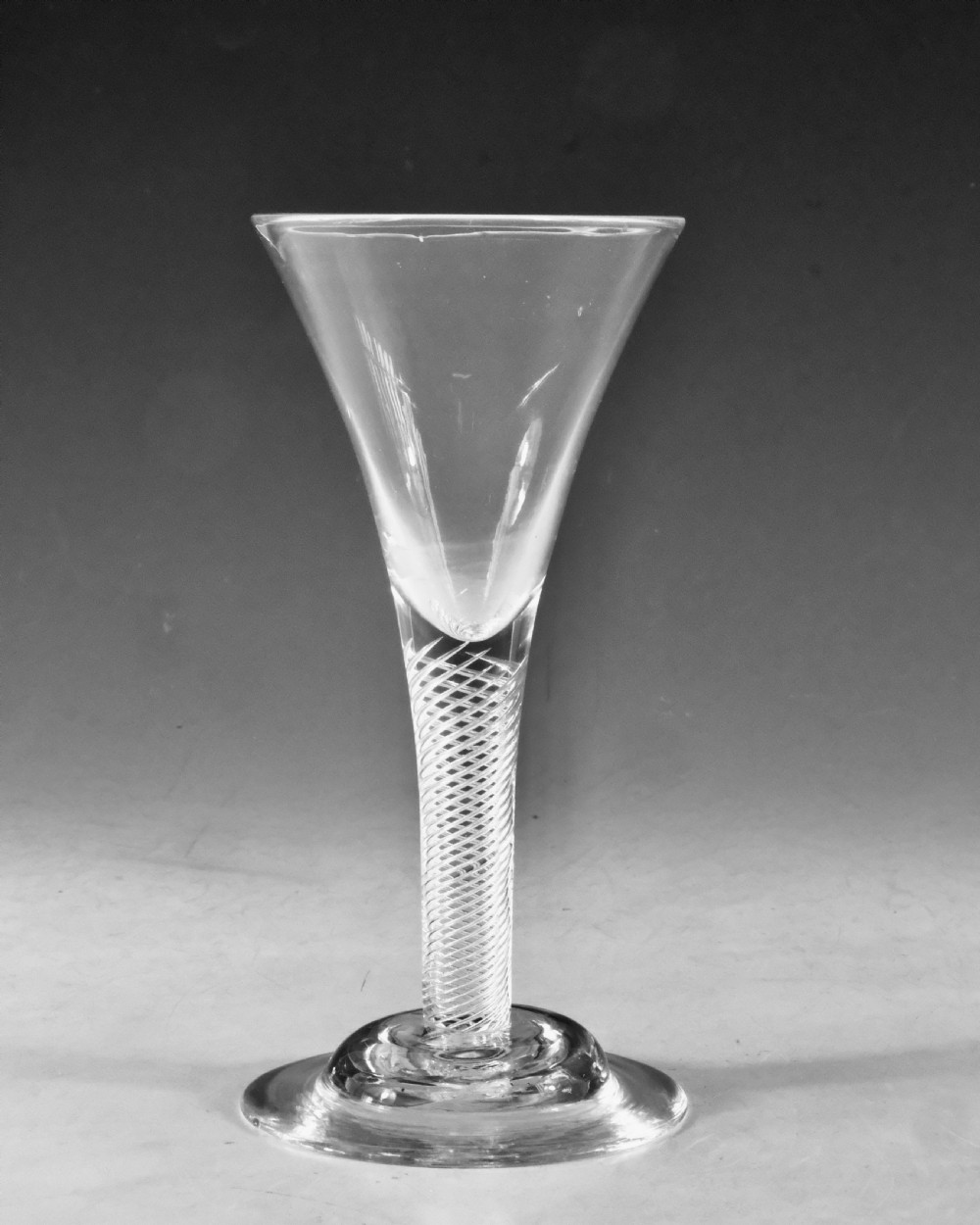 Antique glass - air twist goblet English c1755 View IV