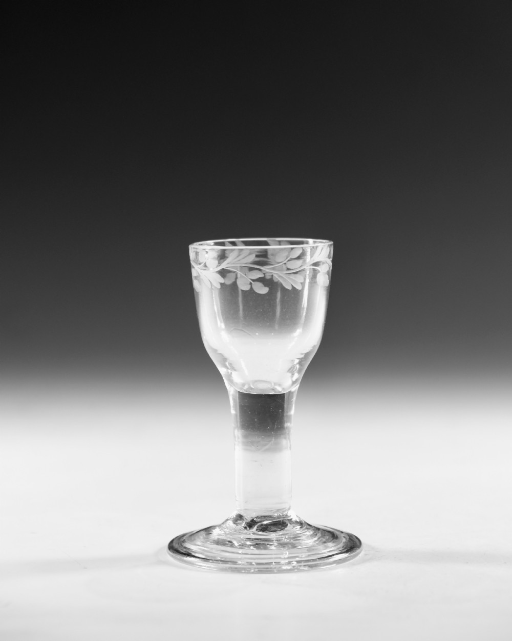 Antique glass - dram glass English c1770 View II