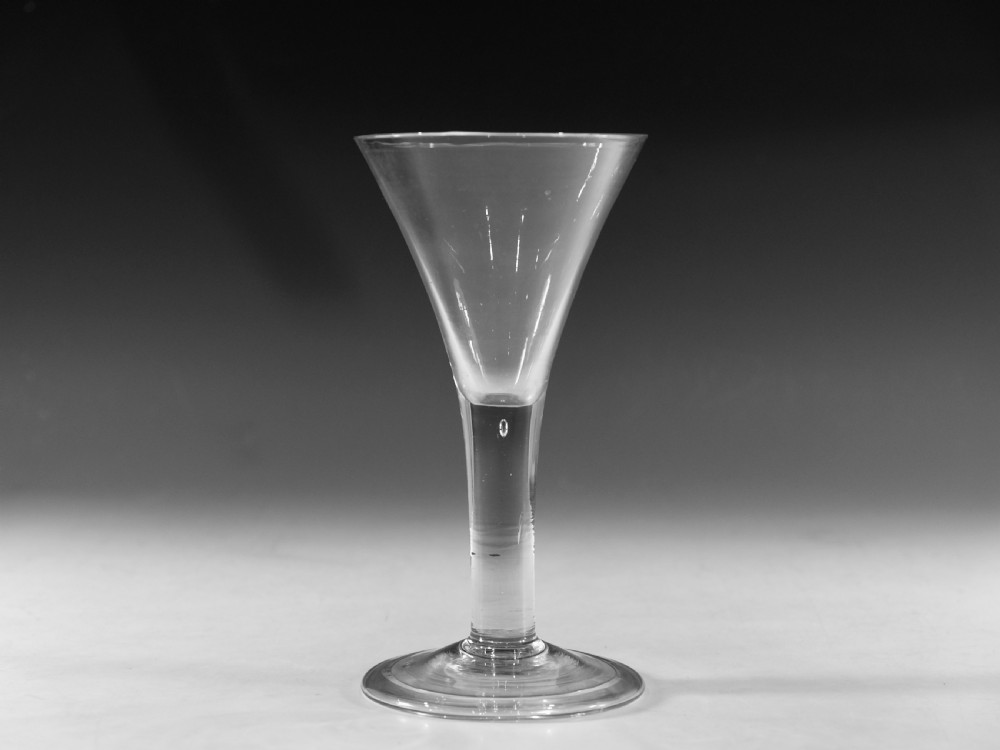 Antique glass - goblet plain stem English c1750