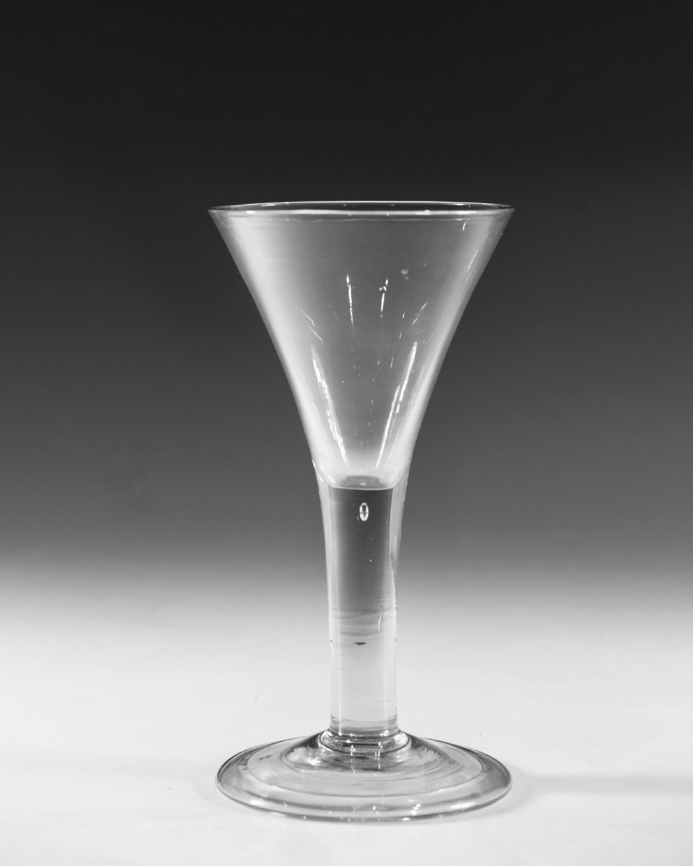 Antique glass - goblet plain stem English c1750 View II
