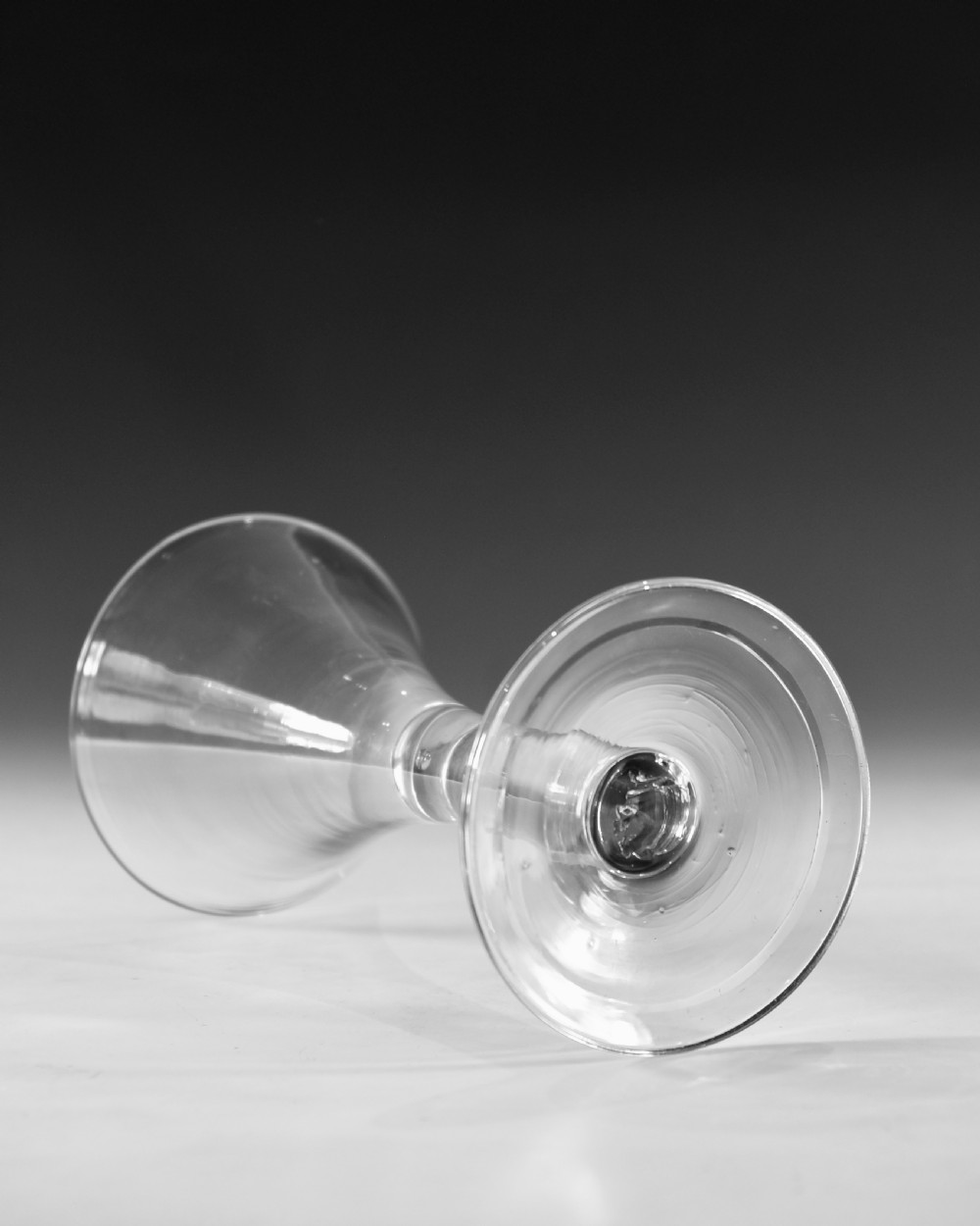 Antique glass - goblet plain stem English c1750 View III