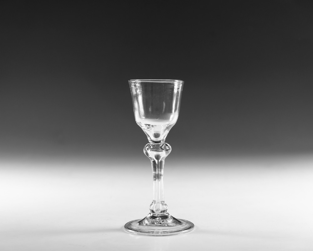 Antique wine glass balustroid English c1750