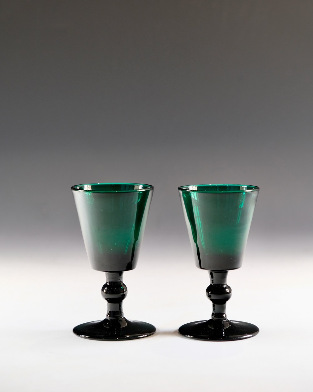 Georgian green wine glasses set of six English c1820 View III