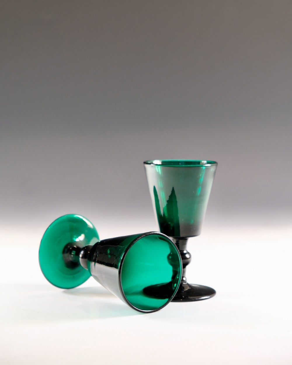 Georgian green wine glasses set of six English c1820 View V