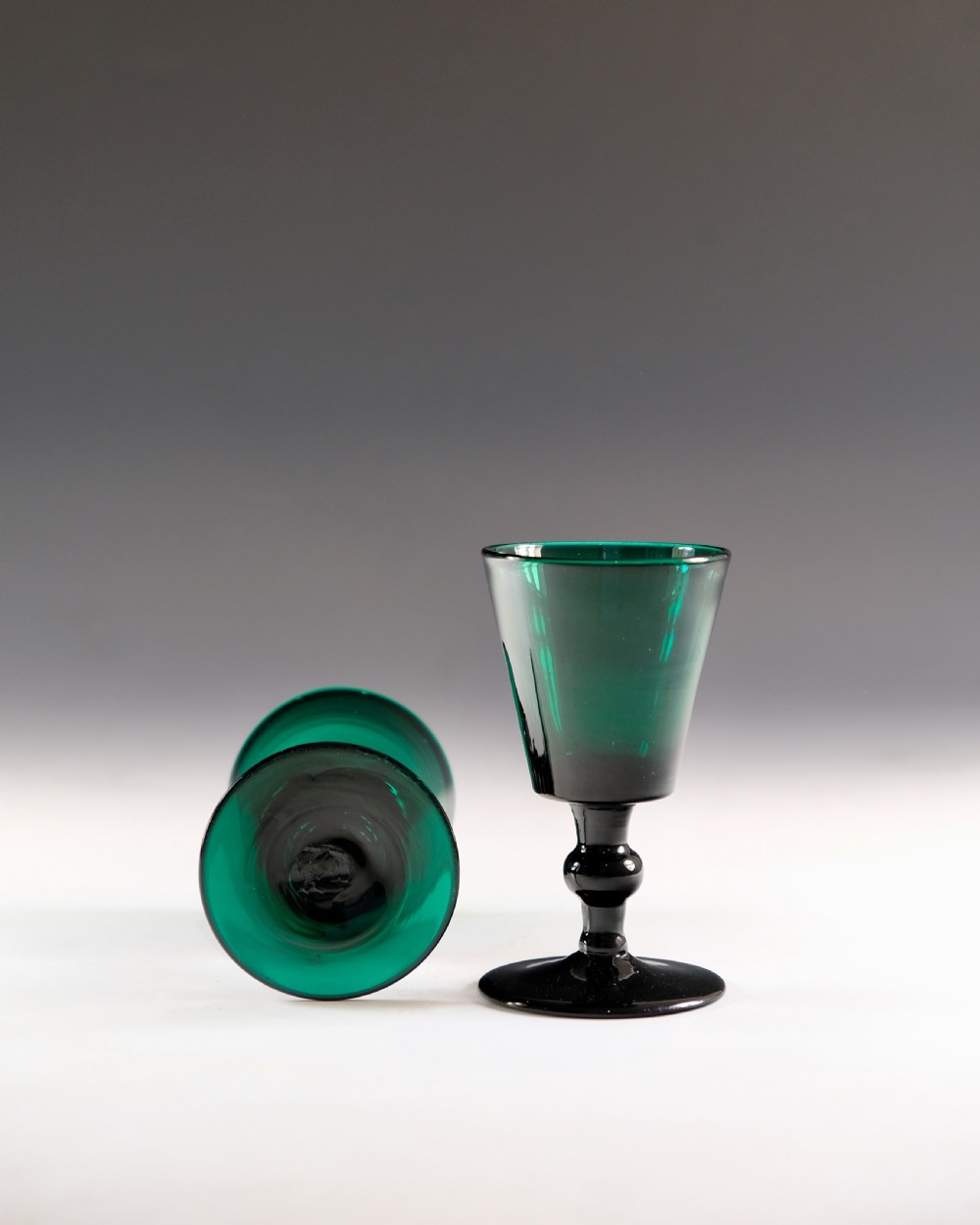 Georgian green wine glasses set of six English c1820 View VI
