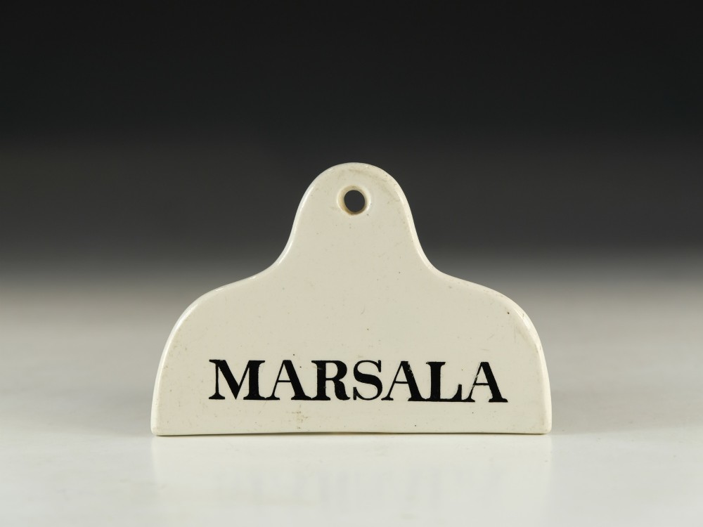 Antique bin label Marsala English mid 19th century