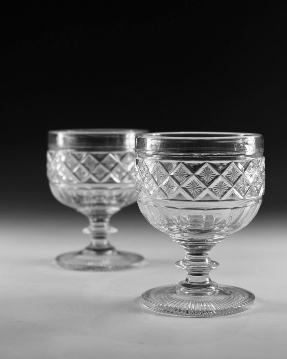 Georgian rummers pair Irish c1820 View IV