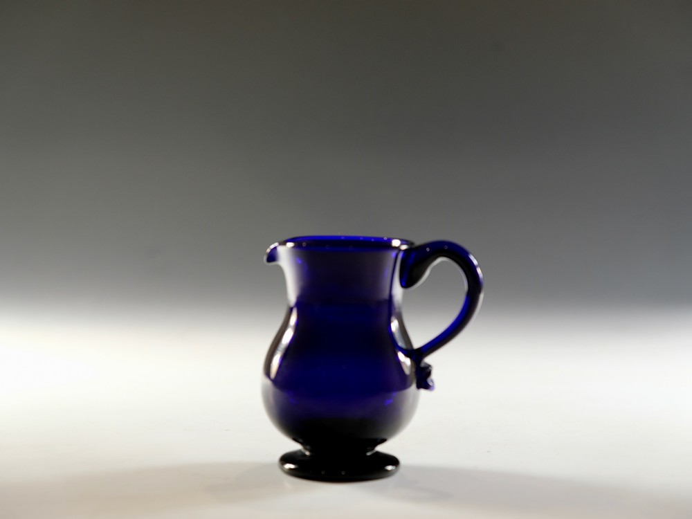 Antique cream jug blue English c1830