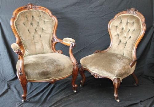 Pair Walnut Chairs