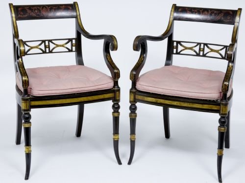 Pair Painted Chairs