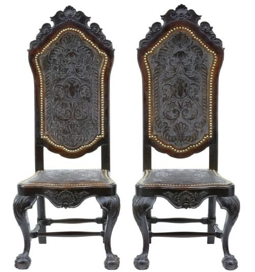 Pair Walnut Chairs