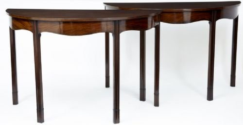 Pair Demi-lune Tables