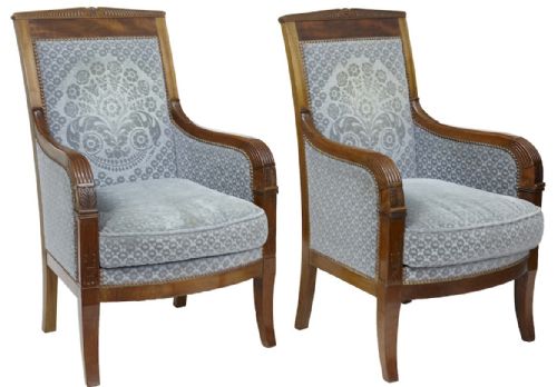 Pair Mahogany Armchairs