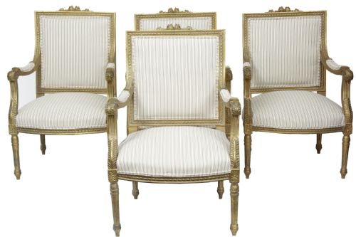 Set of Four Giltwood Chairs