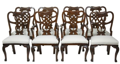 A Set of 6+2 18th Century Walnut Chairs