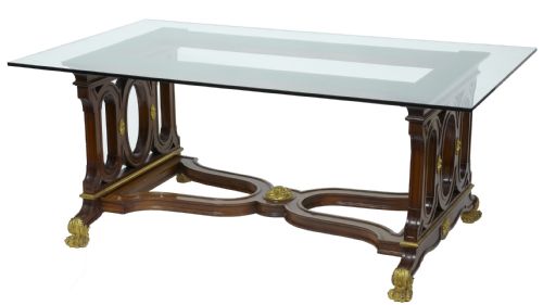Mahogany and Gilt Metal Coffee Table