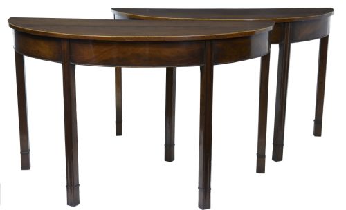Pair Demi-lune Tables