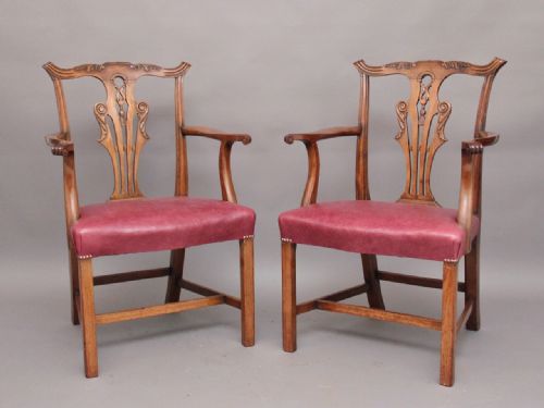 Pair Mahogany Armchairs