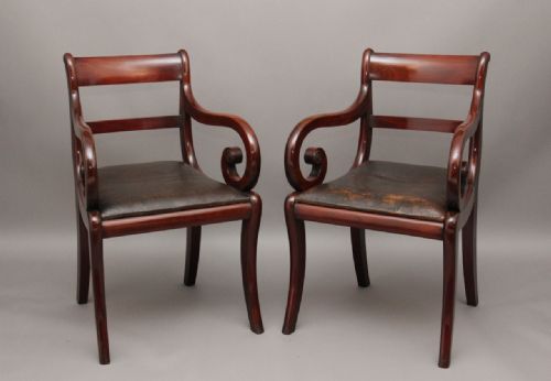 Pair Mahogany Armchairs