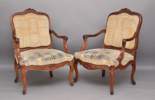 Pair Walnut Chairs