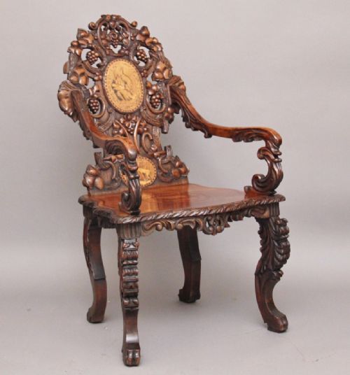 Carved Walnut Chair