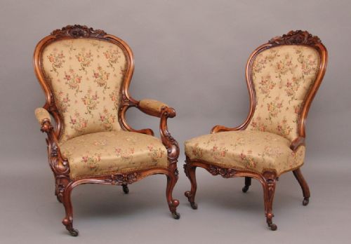 Pair Walnut Chairs