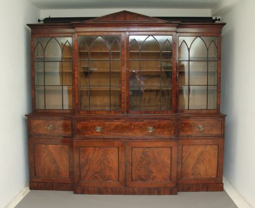 Mahogany Breakfront Bookcase
