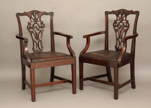 Pair Mahogany Armchairs