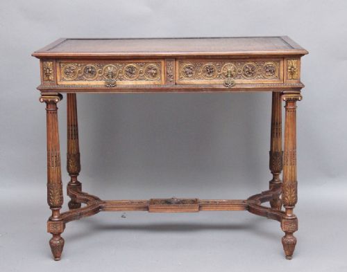 Carved Walnut Writing Table