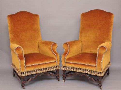 Pair Carolean Style Armchairs