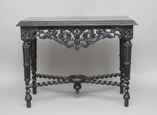 Solid Carved Ebony Table
