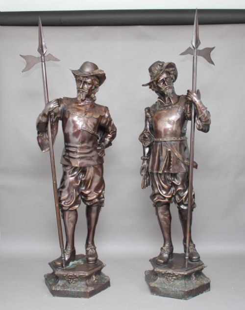 Pair Bronze Cavaliers