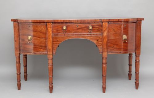 19th Century Inlaid Bow Ended Sideboard