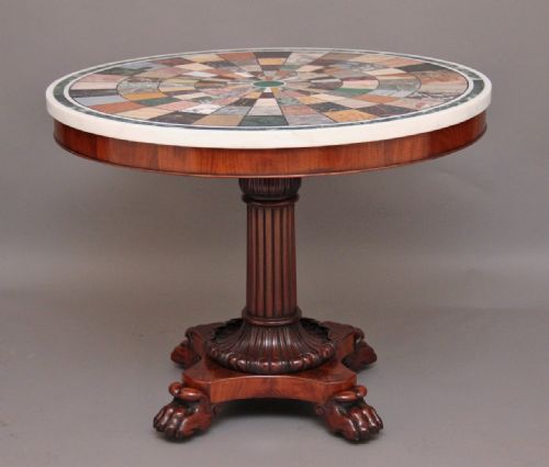 19th Century Mahogany Centre Table with a Specimen Marble Top