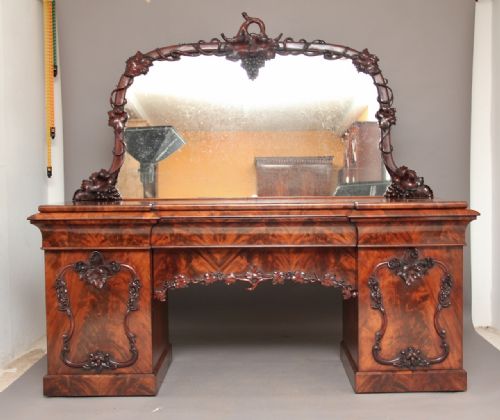 19th Century Carved Mahogany Sideboard
