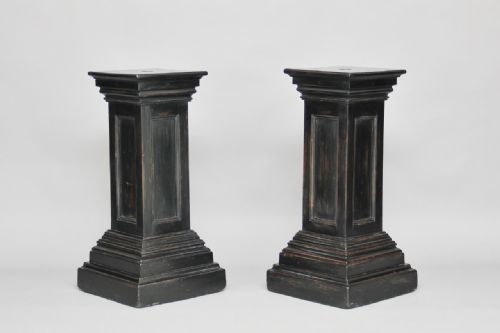 Pair Ebonised Pedestals