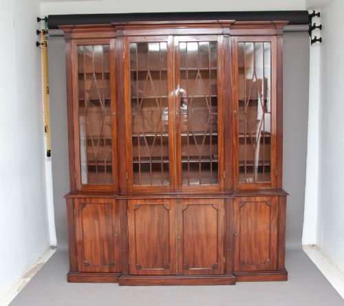 19th Century Mahogany Breakfront Bookcase
