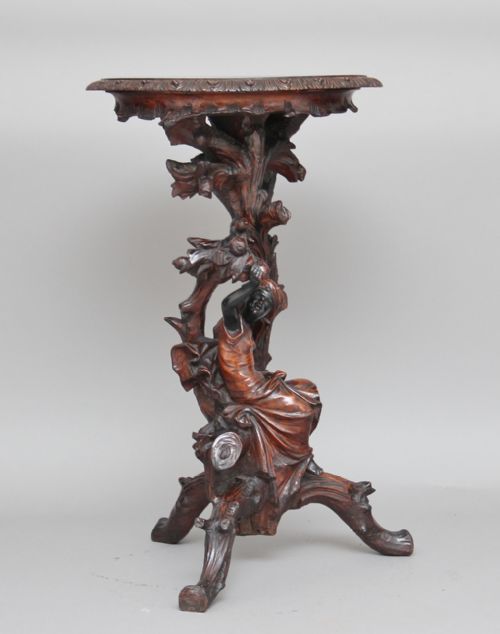 19th Century Carved Torchere Table