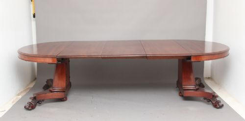 19th Century Mahogany Three Leaf Dining Table