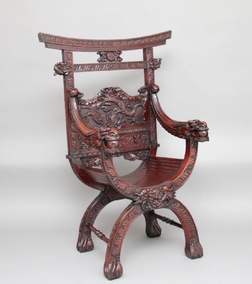 19th Century Chinese Carved Throne Chair